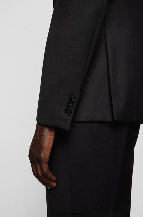 Hugo Boss wyjątkowo dopasowana kurtka z dziewiczej wełny Serge Hugo w kolorze czarnym czarny R0X0H63633