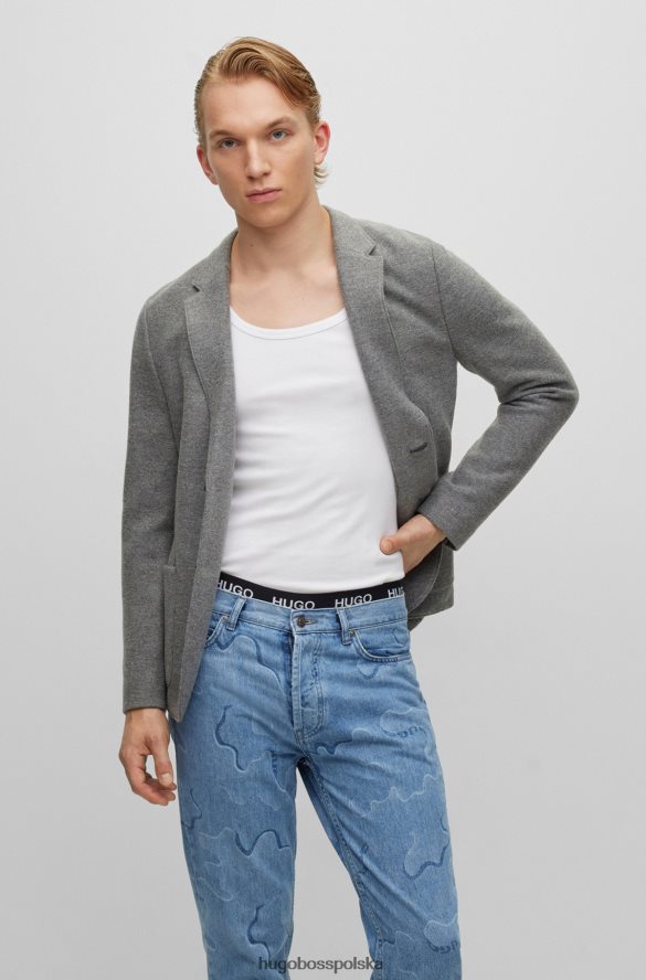 Hugo Boss wyjątkowo obcisła kurtka z jasnoszarej mieszanki wełny hugo jasnoszary R0X0H64440