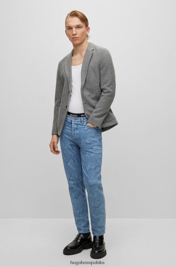 Hugo Boss wyjątkowo obcisła kurtka z jasnoszarej mieszanki wełny hugo jasnoszary R0X0H64440