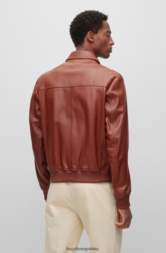 Hugo Boss Kurtka bomber ze skóry nappa ze skrzydełkiem, hugo brązowa brązowy R0X0H62651