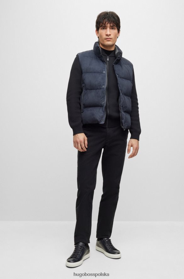 Hugo Boss Luksusowa kamizelka hugo z zamszu z wypełnieniem puchowym w kolorze ciemnoniebieskim ciemny niebieski R0X0H64345