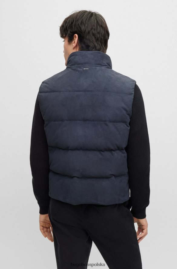 Hugo Boss Luksusowa kamizelka hugo z zamszu z wypełnieniem puchowym w kolorze ciemnoniebieskim ciemny niebieski R0X0H64345