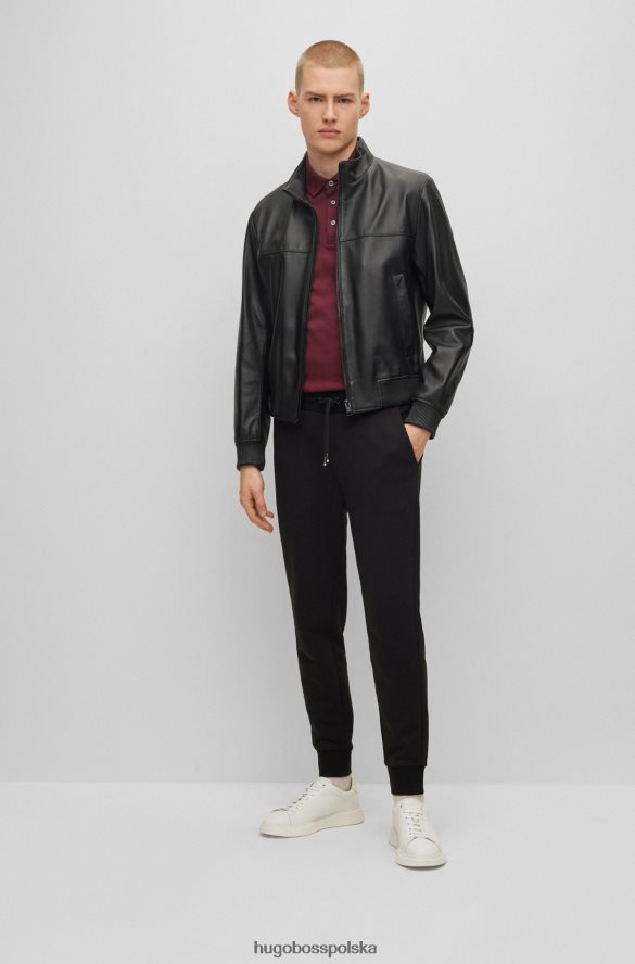 Hugo Boss czarna kurtka bomber ze skóry nappa hugo czarny R0X0H61797