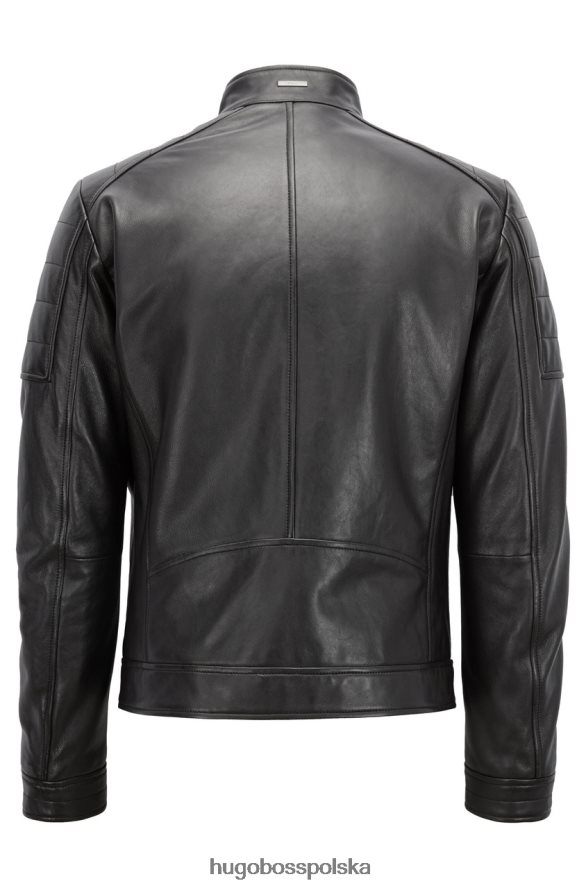 Hugo Boss skóra jkt - getani - 50393054 czarny czarny R0X0H6464