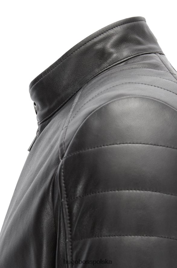 Hugo Boss skóra jkt - getani - 50393054 czarny czarny R0X0H6464