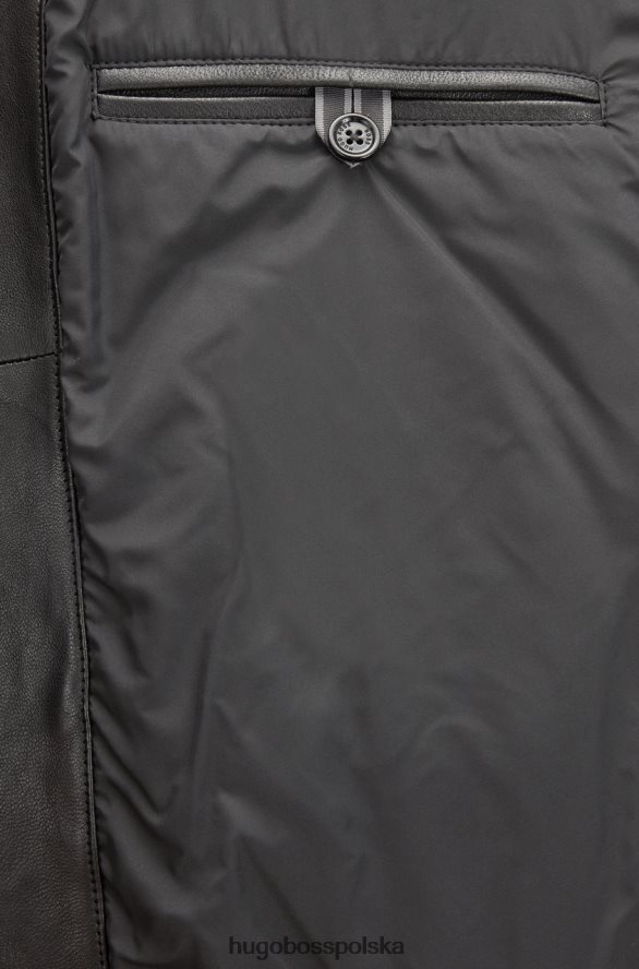 Hugo Boss skóra jkt - getani - 50393054 czarny czarny R0X0H6464
