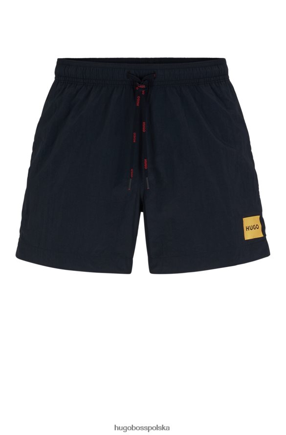 Hugo Boss Czarne, szybkoschnące szorty kąpielowe hugo z czerwoną metką z logo czarny R0X0H62140