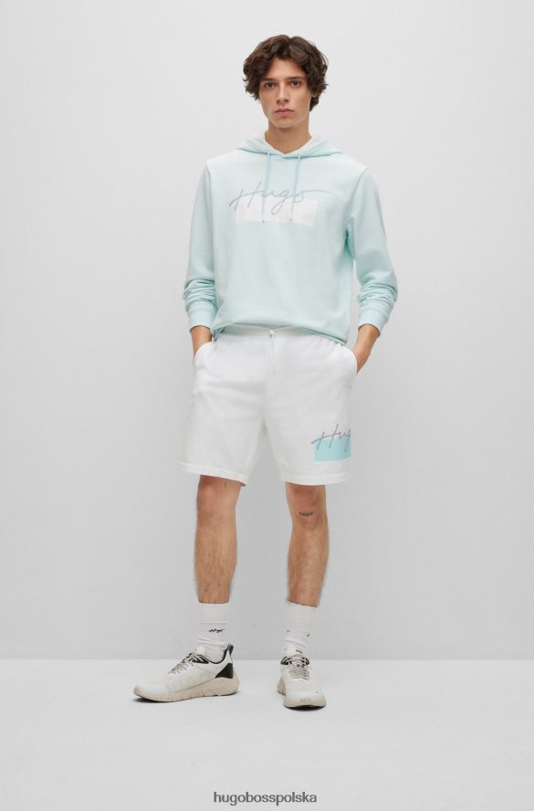 Hugo Boss białe szorty hugo z bawełnianej froty o regularnym kroju z odręcznym logo biały R0X0H64493