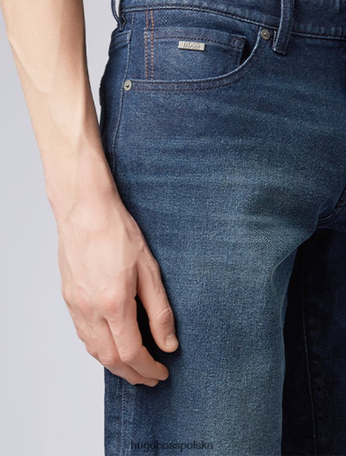 Hugo Boss spodenki jeansowe maine 50405599 ciemnoniebieskie ciemny niebieski R0X0H6422