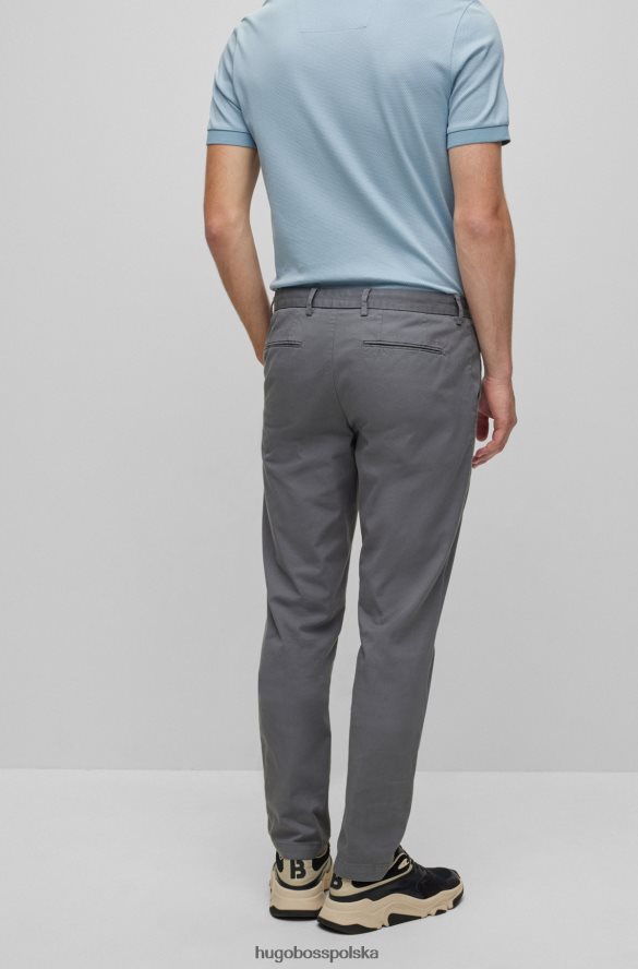 Hugo Boss Chinosy Hugo o dopasowanym kroju w kolorze ciemnoszarym z gabardyny z elastycznej bawełny ciemno szary R0X0H62430