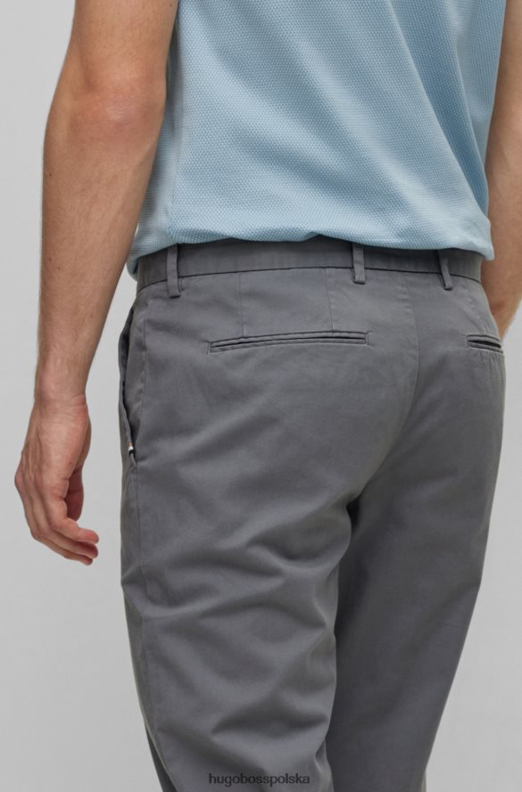 Hugo Boss Chinosy Hugo o dopasowanym kroju w kolorze ciemnoszarym z gabardyny z elastycznej bawełny ciemno szary R0X0H62430