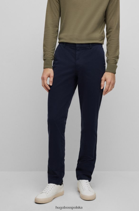 Hugo Boss Chinosy Hugo o dopasowanym kroju w kolorze gabardynowym z elastycznej bawełny ciemny niebieski R0X0H62930