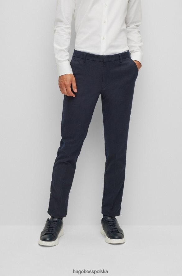Hugo Boss Chinosy Hugo o wąskim kroju z muliny i elastycznego diagonalu w kolorze ciemnoniebieskim ciemny niebieski R0X0H62518