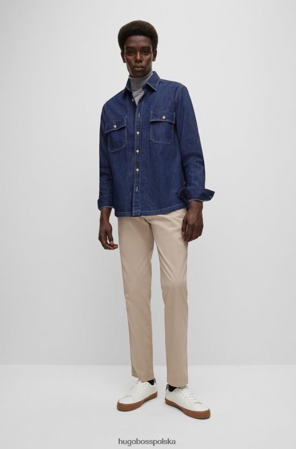 Hugo Boss Chinosy hugo o regularnym kroju z gabardyny w kolorze jasnego beżu jasny beż R0X0H61821