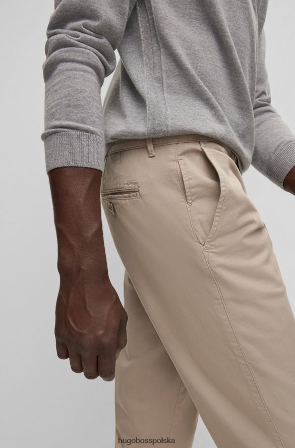 Hugo Boss Chinosy hugo o regularnym kroju z gabardyny w kolorze jasnego beżu jasny beż R0X0H61821