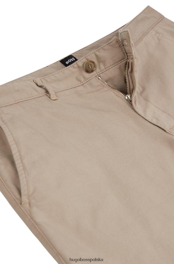 Hugo Boss Chinosy hugo o regularnym kroju z gabardyny w kolorze jasnego beżu jasny beż R0X0H61821