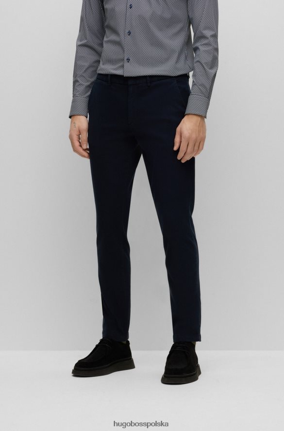 Hugo Boss Chinosy hugo slim fit z ciemnoniebieskiej mieszanki zawierającej rozciągliwą bawełnę ciemny niebieski R0X0H63404