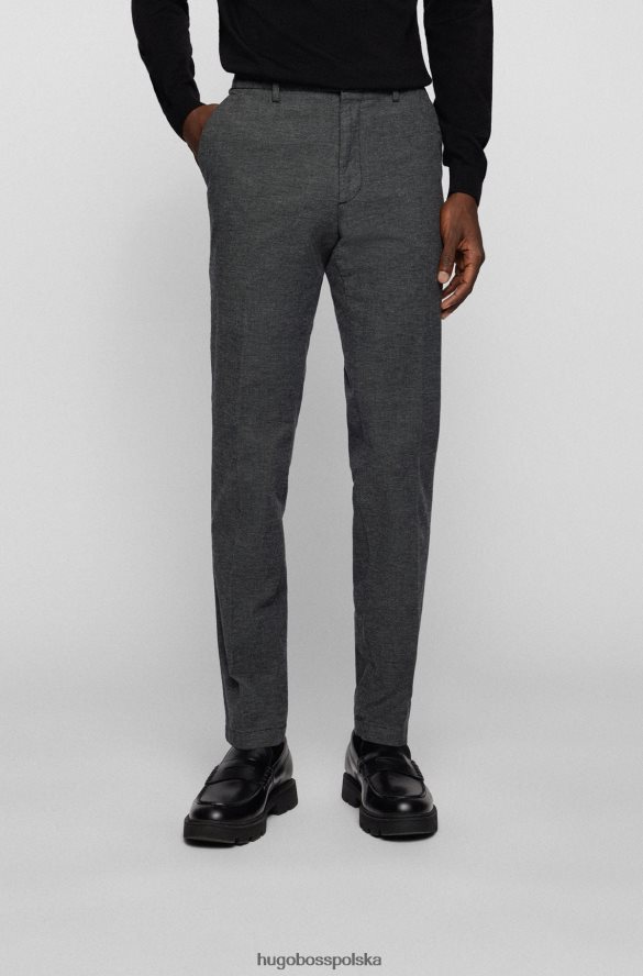 Hugo Boss Chinosy hugo slim-fit z dwukolorowej, wygodnej, elastycznej bawełny w kolorze czarnym czarny R0X0H63297