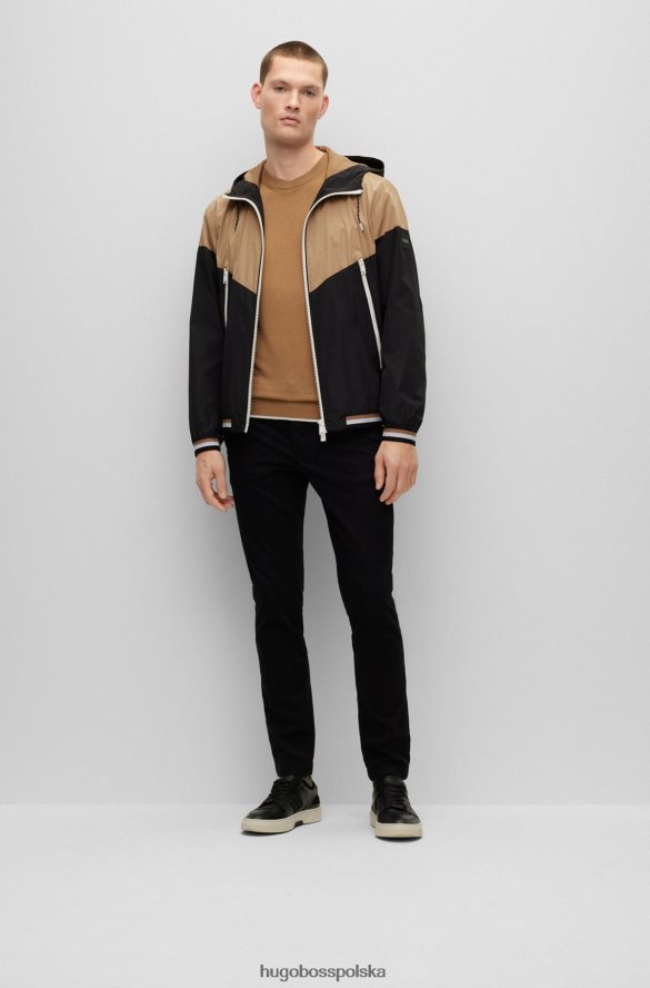 Hugo Boss Chinosy hugo slim fit z regularnym stanem, z elastycznego diagonalu w kolorze czarnym czarny R0X0H64133