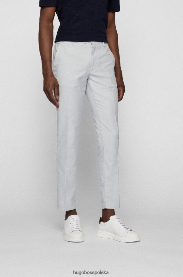 Hugo Boss Chinosy slim-fit z wzorzystej mieszanki bawełny w kolorze jasnoszarym hugo jasnoszary R0X0H63526