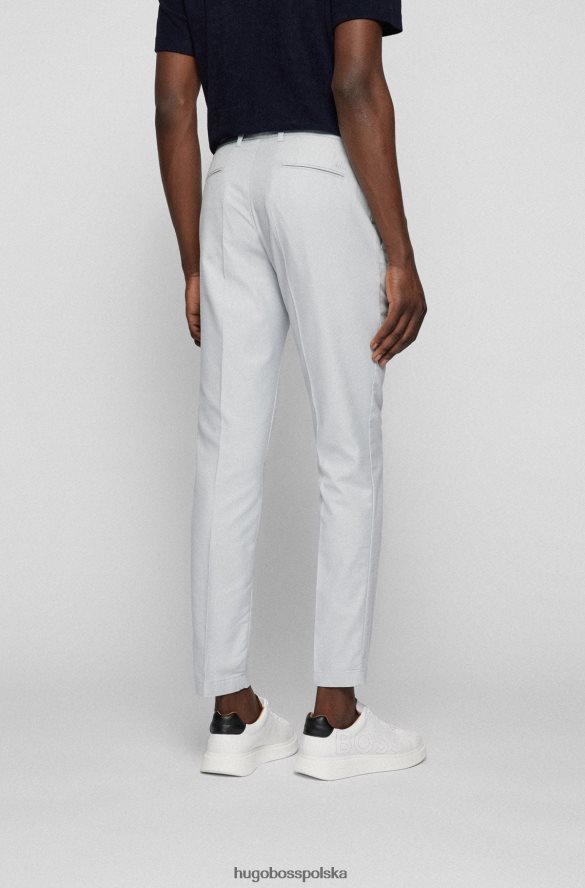 Hugo Boss Chinosy slim-fit z wzorzystej mieszanki bawełny w kolorze jasnoszarym hugo jasnoszary R0X0H63526