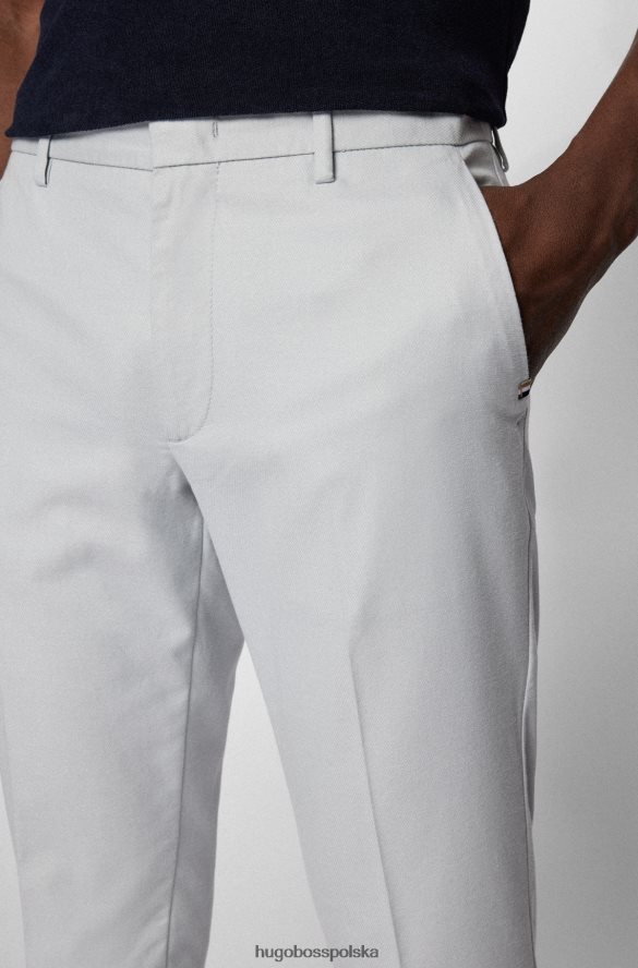 Hugo Boss Chinosy slim-fit z wzorzystej mieszanki bawełny w kolorze jasnoszarym hugo jasnoszary R0X0H63526