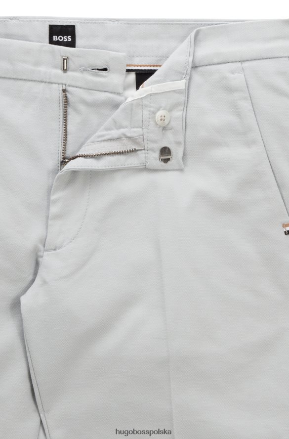 Hugo Boss Chinosy slim-fit z wzorzystej mieszanki bawełny w kolorze jasnoszarym hugo jasnoszary R0X0H63526