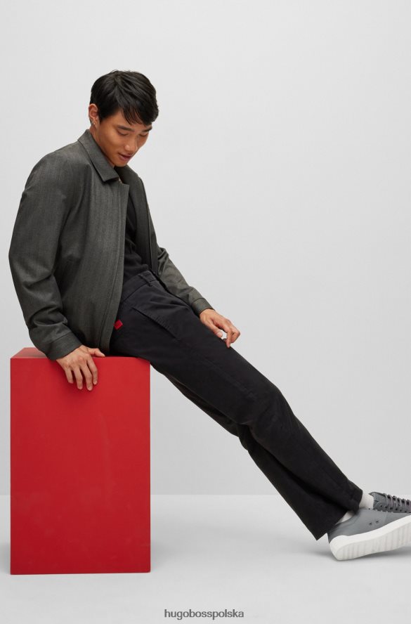 Hugo Boss Czarne chinosy Hugo o dopasowanym kroju z gabardyny z elastycznej bawełny czarny R0X0H62499