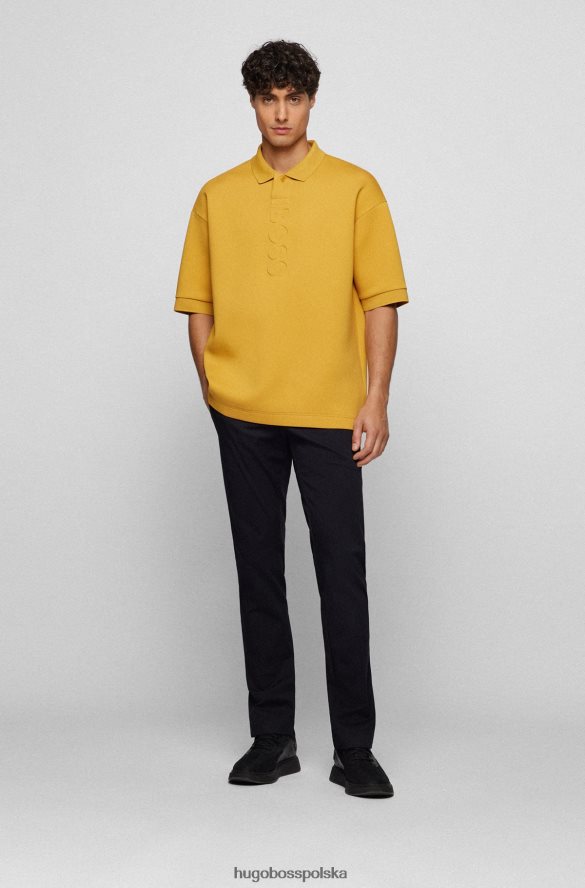 Hugo Boss Czarne, dopasowane spodnie Hugo z mieszanki bawełny Dobby czarny R0X0H62756