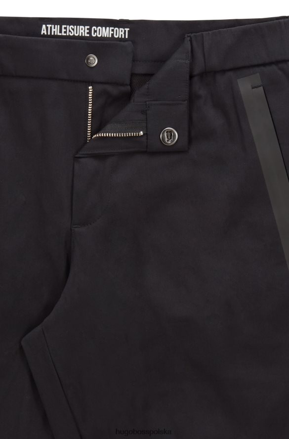 Hugo Boss Czarne szorty Hugo o dopasowanym kroju i regularnym stanie, z mieszanki zawierającej bawełnę czarny R0X0H64481
