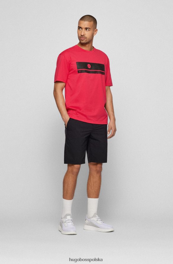 Hugo Boss Czarne szorty hugo o swobodnym kroju z wodoodpornej popeliny czarny R0X0H64599