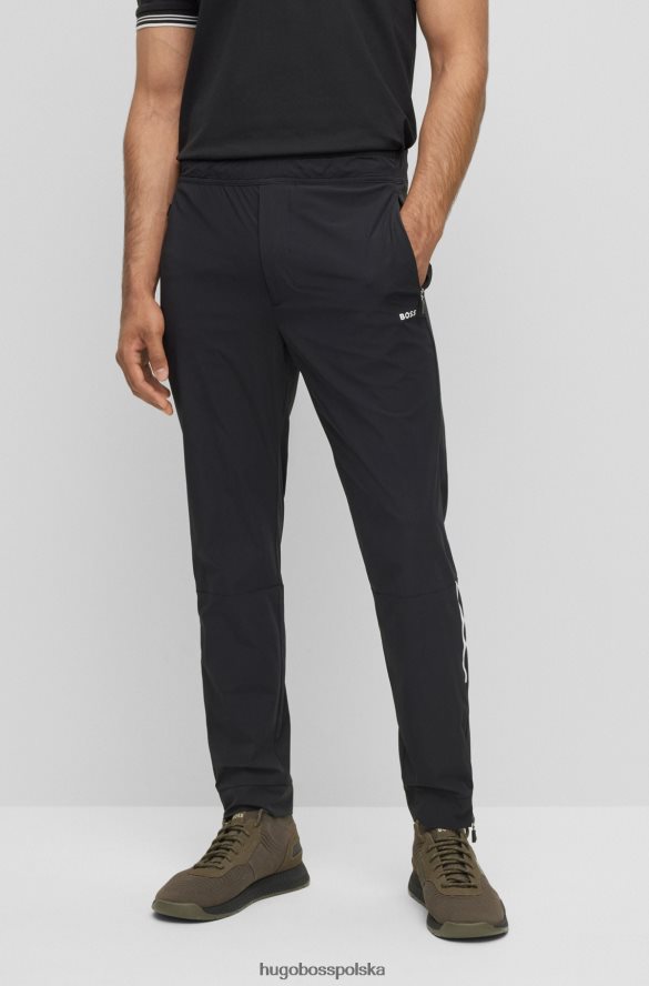 Hugo Boss Czarne, zwężane spodnie hugo z wodoodpornego, elastycznego materiału czarny R0X0H62505