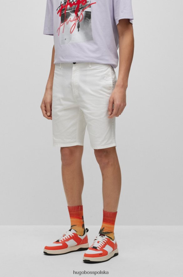 Hugo Boss Dopasowane szorty chino z elastycznej bawełny gabardynowej hugo w kolorze białym biały R0X0H63609