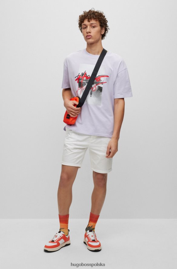 Hugo Boss Dopasowane szorty chino z elastycznej bawełny gabardynowej hugo w kolorze białym biały R0X0H63609