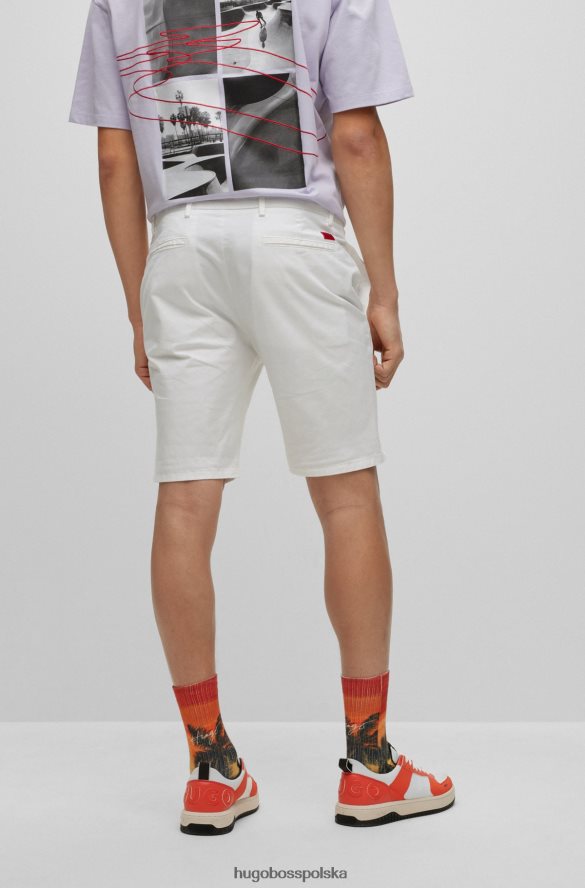 Hugo Boss Dopasowane szorty chino z elastycznej bawełny gabardynowej hugo w kolorze białym biały R0X0H63609