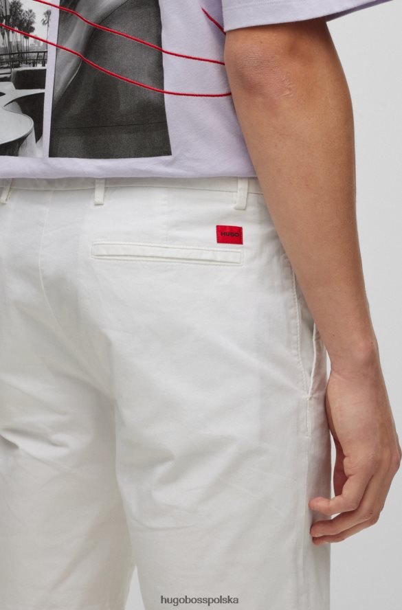 Hugo Boss Dopasowane szorty chino z elastycznej bawełny gabardynowej hugo w kolorze białym biały R0X0H63609