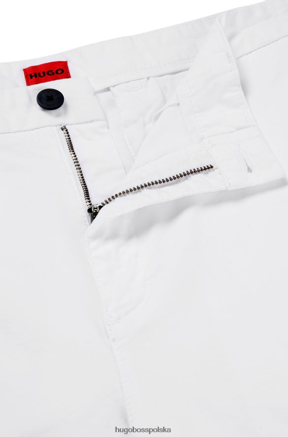 Hugo Boss Dopasowane szorty chino z elastycznej bawełny gabardynowej hugo w kolorze białym biały R0X0H63609