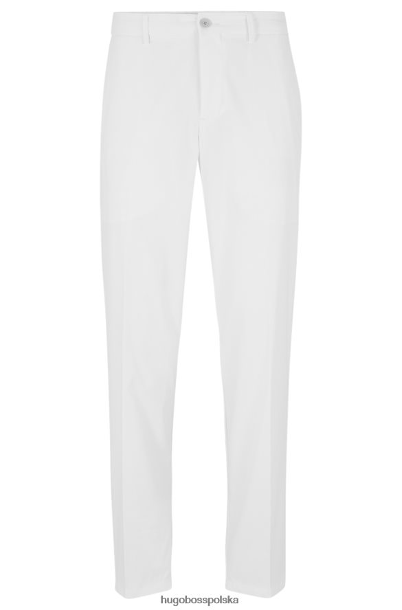 Hugo Boss Hugo białe spodnie slim-fit z wodoodpornego diagonalu biały R0X0H63493