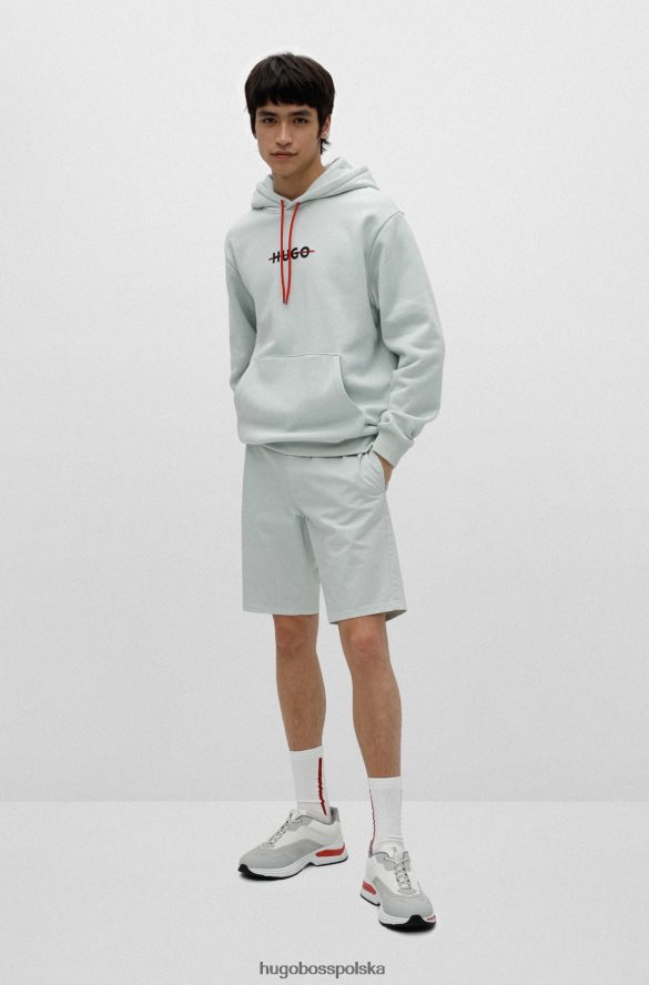 Hugo Boss Hugo jasnozielone, dopasowane szorty chino z gabardyny z elastycznej bawełny jasnozielony R0X0H63605