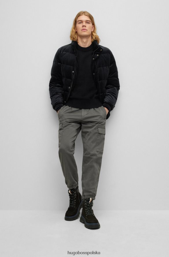 Hugo Boss Hugo spodnie cargo o swobodnym kroju z elastycznej bawełny w kolorze ciemnoszarym ciemno szary R0X0H6950