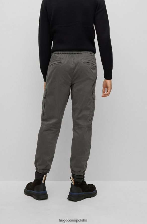 Hugo Boss Hugo spodnie cargo o swobodnym kroju z elastycznej bawełny w kolorze ciemnoszarym ciemno szary R0X0H6950