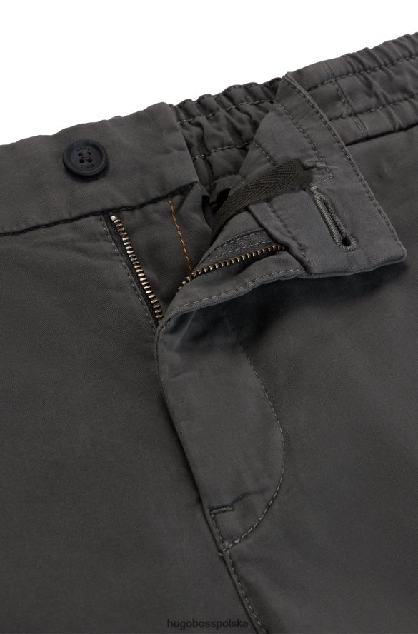 Hugo Boss Hugo spodnie cargo o swobodnym kroju z elastycznej bawełny w kolorze ciemnoszarym ciemno szary R0X0H6950