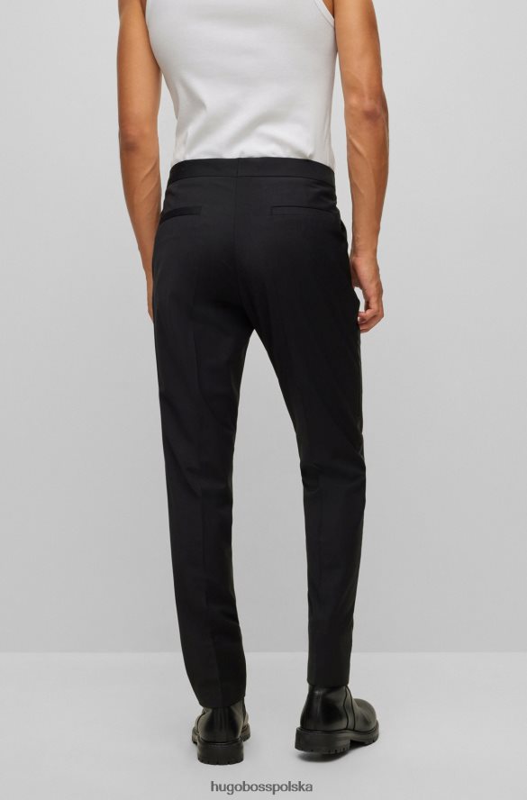 Hugo Boss Hugo wyjątkowo dopasowane spodnie smokingowe z super elastycznego materiału w kolorze czarnym czarny R0X0H62271