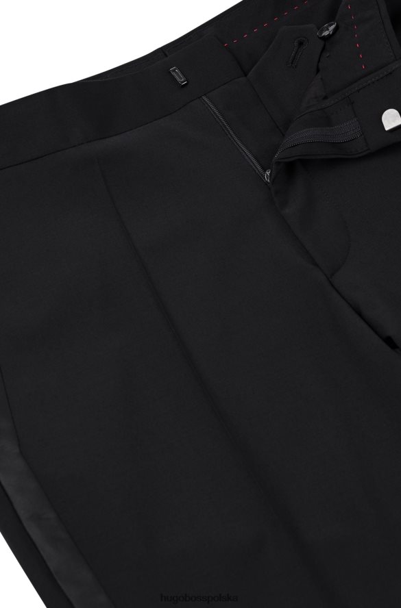 Hugo Boss Hugo wyjątkowo dopasowane spodnie smokingowe z super elastycznego materiału w kolorze czarnym czarny R0X0H62271