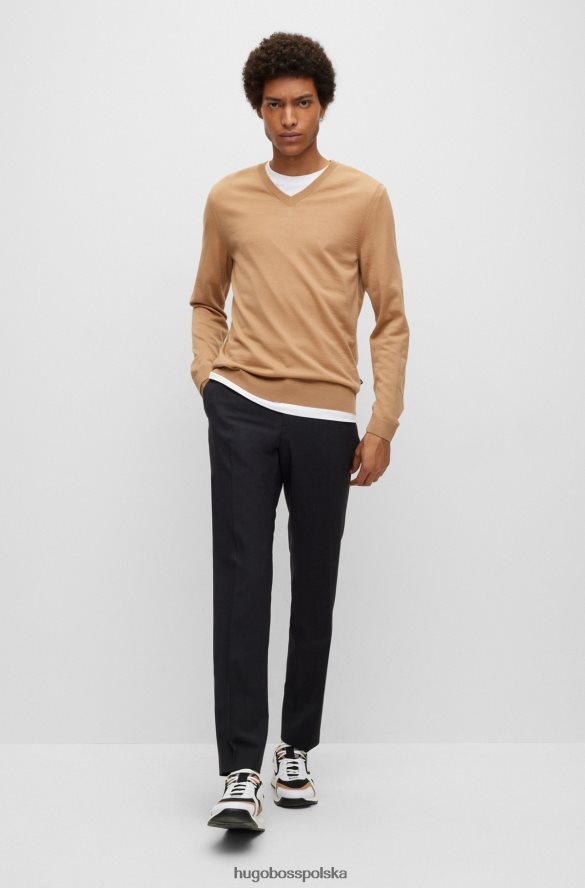 Hugo Boss Spodnie hugo o regularnym kroju z elastycznej, dziewiczej wełny w kolorze ciemnoszarym ciemno szary R0X0H61968