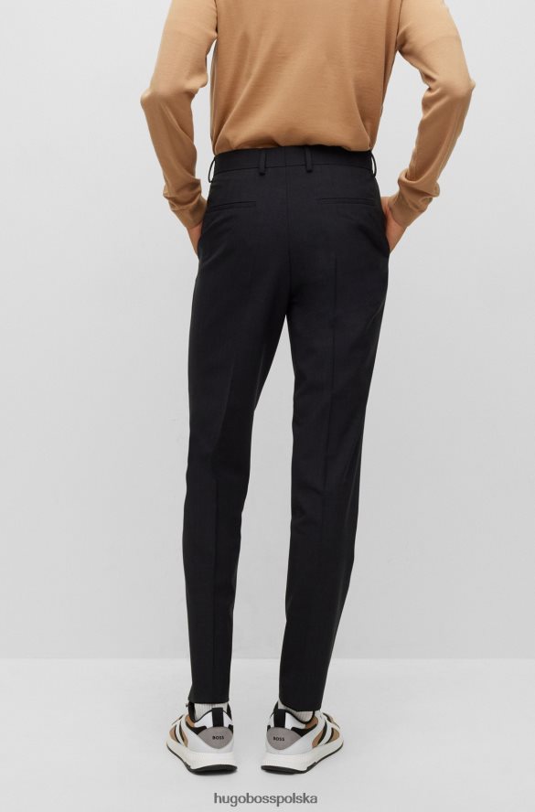 Hugo Boss Spodnie hugo o regularnym kroju z elastycznej, dziewiczej wełny w kolorze ciemnoszarym ciemno szary R0X0H61968