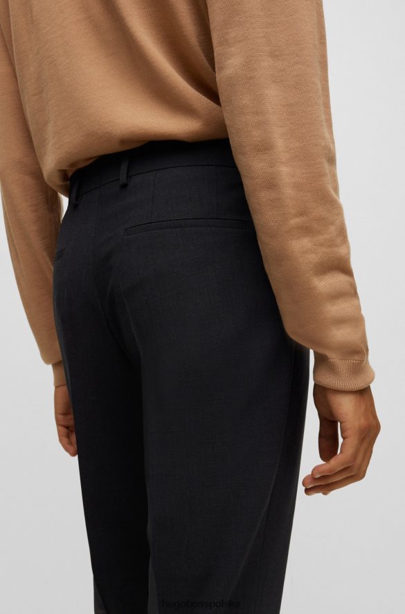 Hugo Boss Spodnie hugo o regularnym kroju z elastycznej, dziewiczej wełny w kolorze ciemnoszarym ciemno szary R0X0H61968