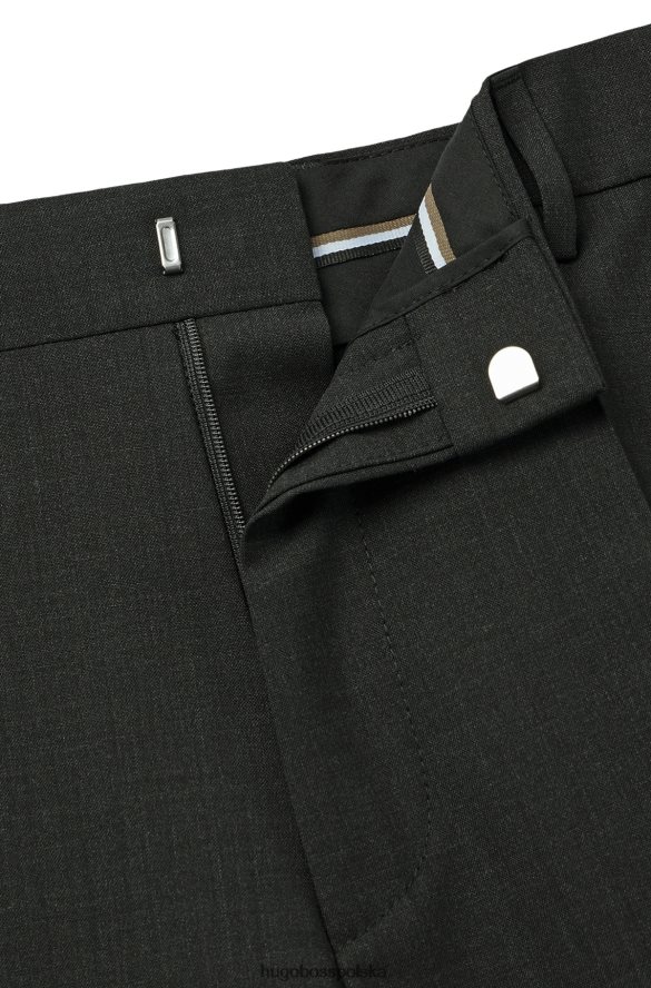 Hugo Boss Spodnie hugo o regularnym kroju z elastycznej, dziewiczej wełny w kolorze ciemnoszarym ciemno szary R0X0H61968