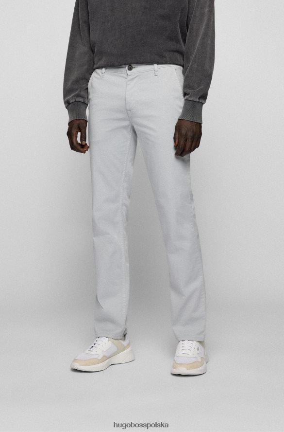 Hugo Boss Spodnie hugo slim-fit w jasnoszarym kolorze z satynowej, rozciągliwej bawełny jasnoszary R0X0H6962