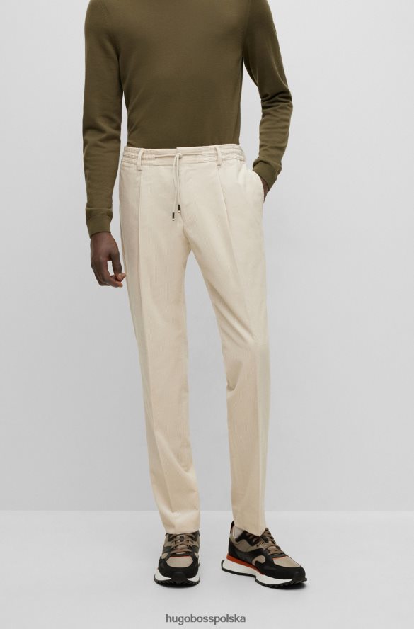 Hugo Boss Spodnie hugo slim-fit z bawełnianego sztruksu w kolorze białym biały R0X0H64550